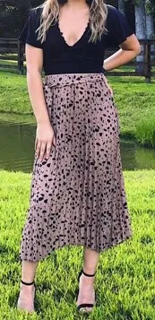 SheIn Leopard Print Pleated Skirt - Image 2