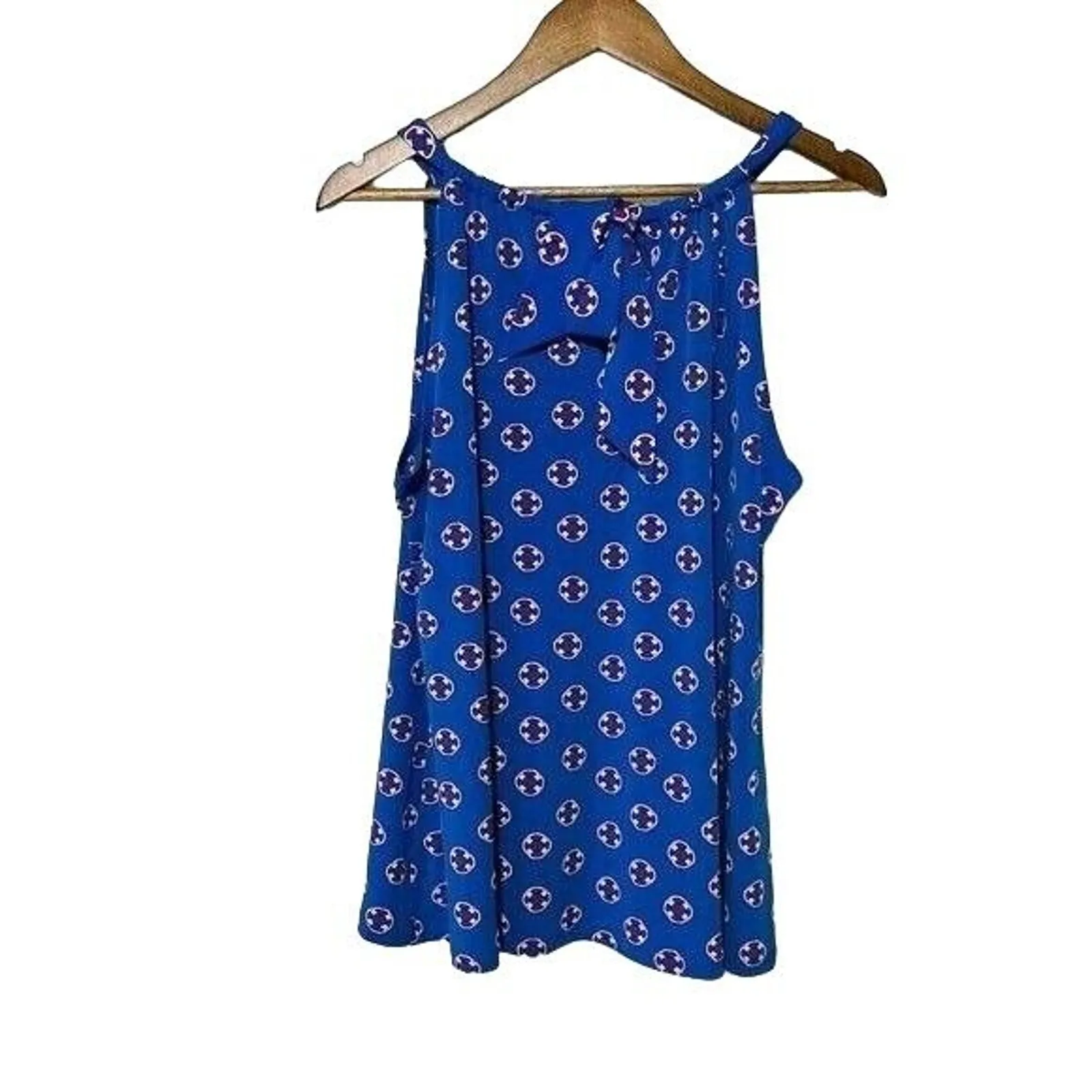 Cynthia Rowley Sleeveless Tank Blue with Nautical Print Size Large - Image 6