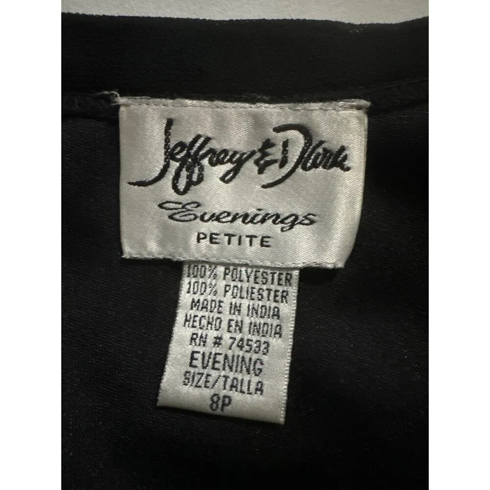 Jeffrey & Dara Evening Skirt Layered Chiffon handkerchief Black beaded size 8 p - Image 9