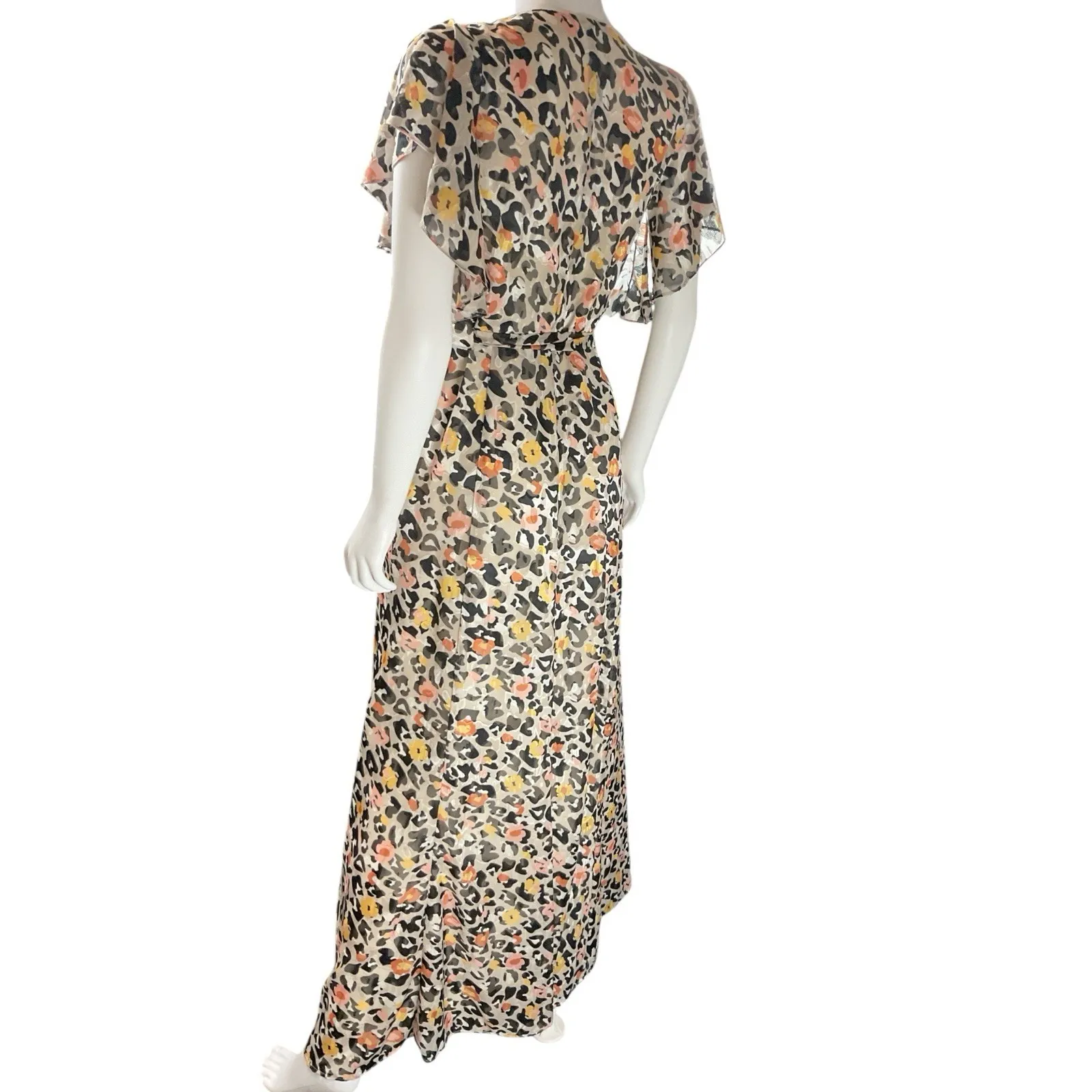 Anthropologie Hutch Wrap Maxi Dress Butterfly Flutter Sleeve‎ Sz M - Image 2