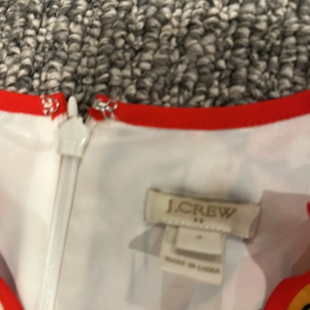 JCrew Factory Printed Dress Sz 8 Red - Image 7