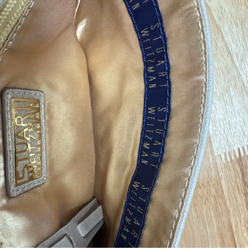 Stuart Weitzman Gold Studded Clutch Wristlet - Image 9