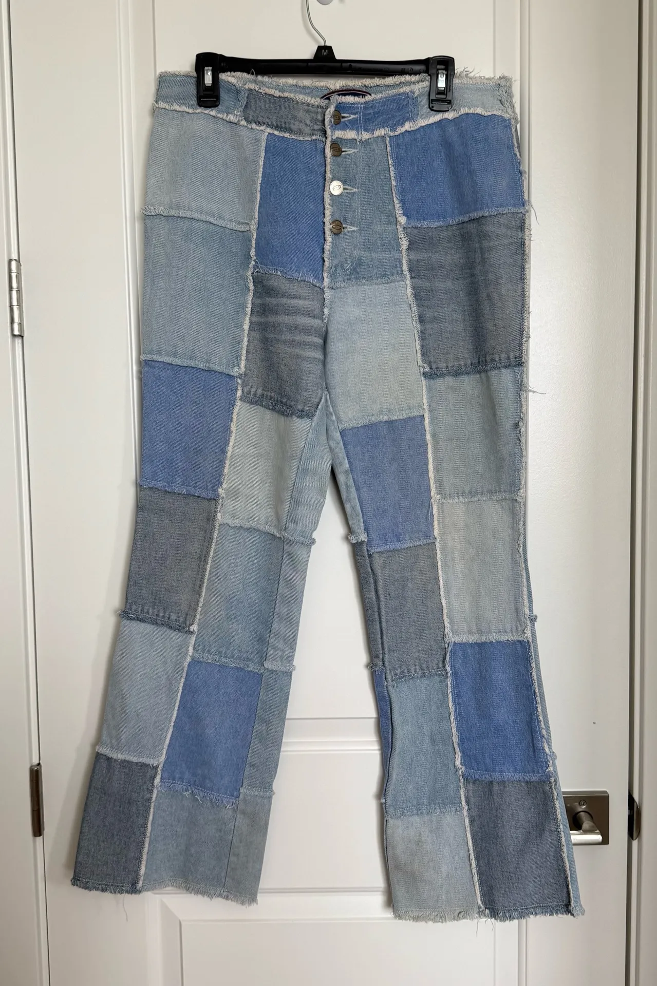 Vintage Zana Di Patchwork Flare Blue Jeans Size 13 Y2K 90”s Style Vintage Trendy - Image 1