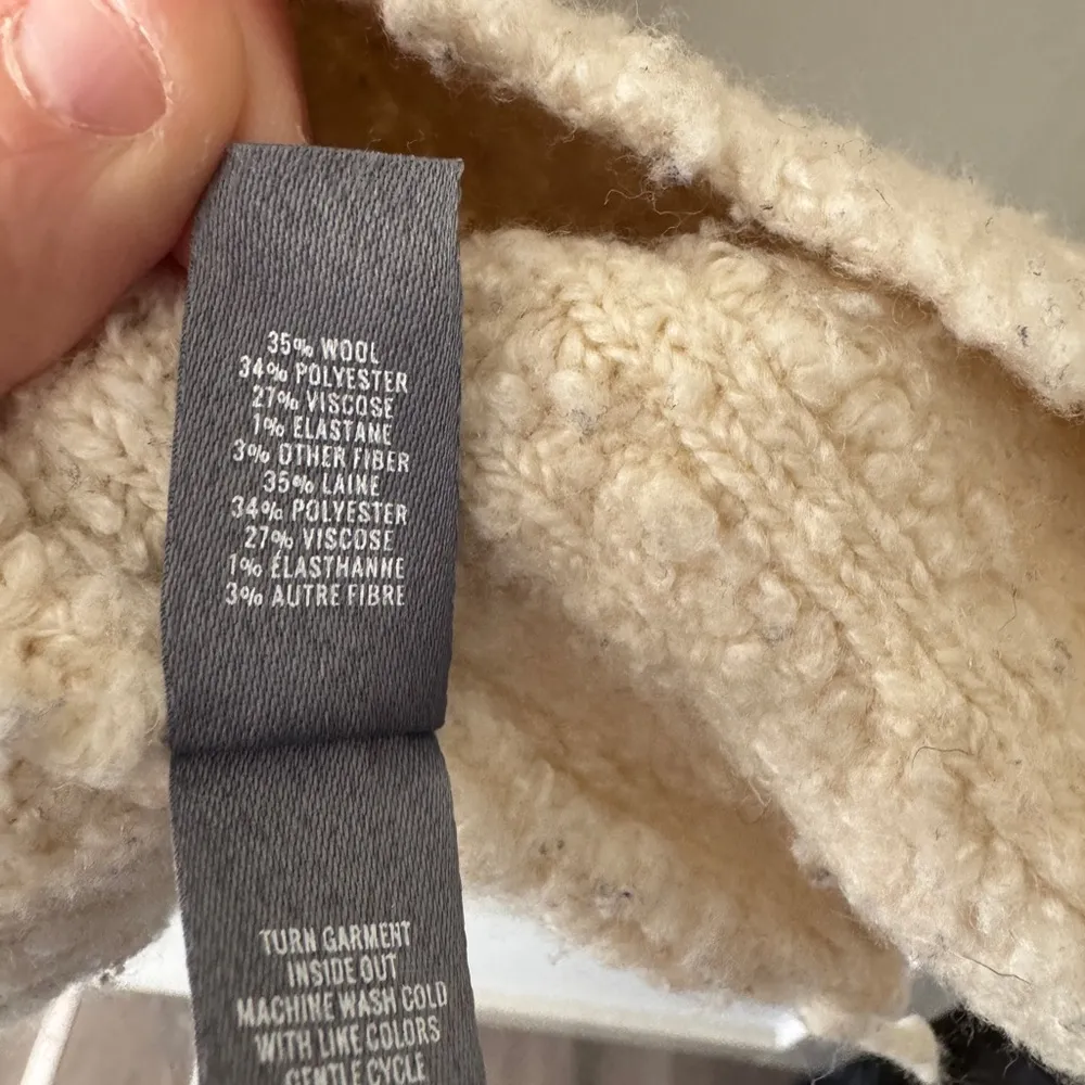 Aerie Cream Wool Oversized Popcorn Texture Mock Neck Sweater - Image 6