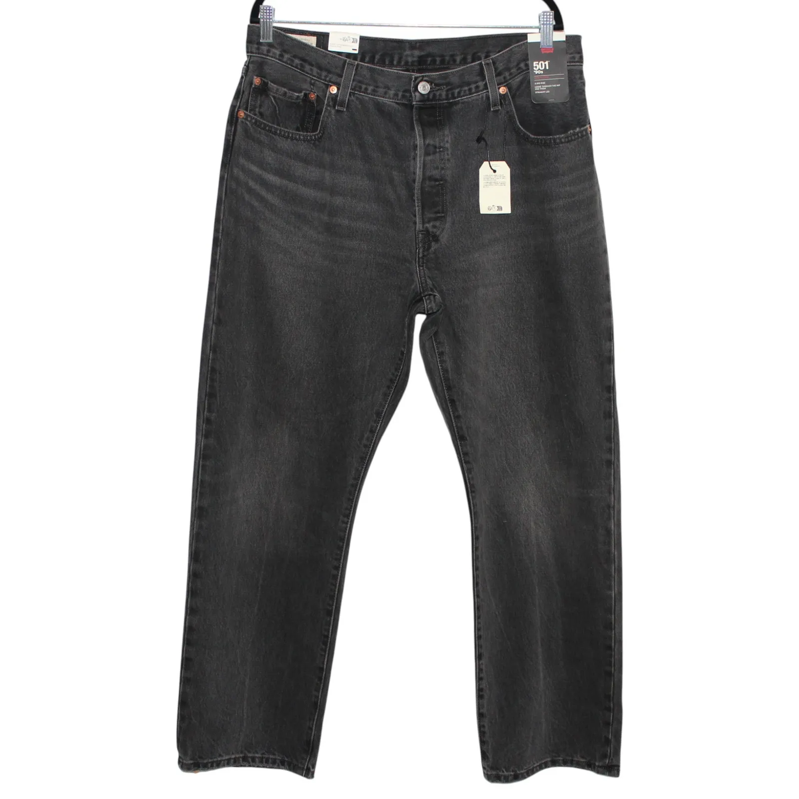 Levi's Premium 501 '90s Loose Straight Leg Jeans Black Size 34 x 30 - Image 3