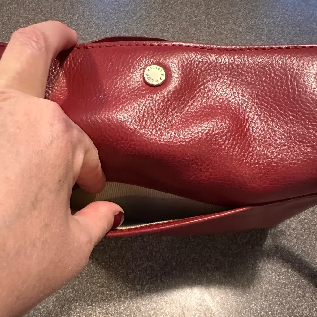 Radley London Bordeaux Red
Leather Belmont House Flapover
Bag Crossbody Purse - Image 10