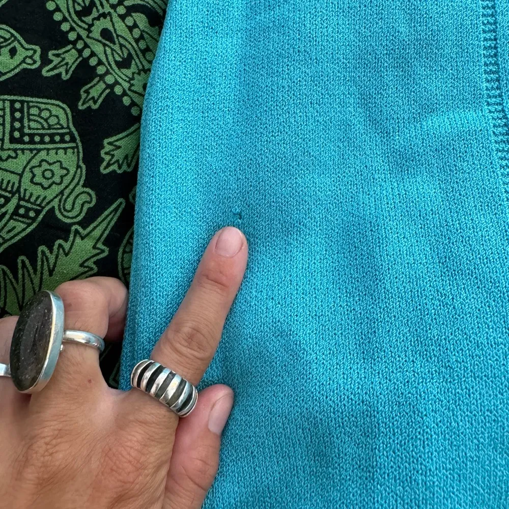 VINTAGE ST. JOHN SPORT turquoise blue knit dress small / medium - Image 10