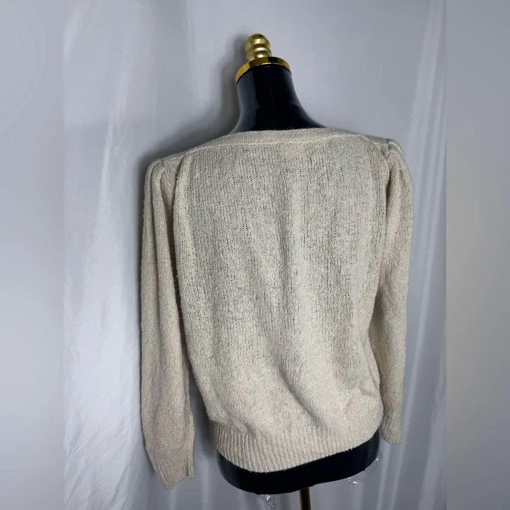 Vintage Crazy Horse Elegant Cream Sweater long sleeve Comfy contemporary M Size L - Image 8