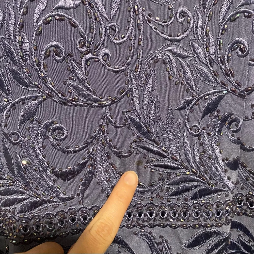 Montage Collection Vintage Purple Beaded Maxi Dress 6 - Image 6