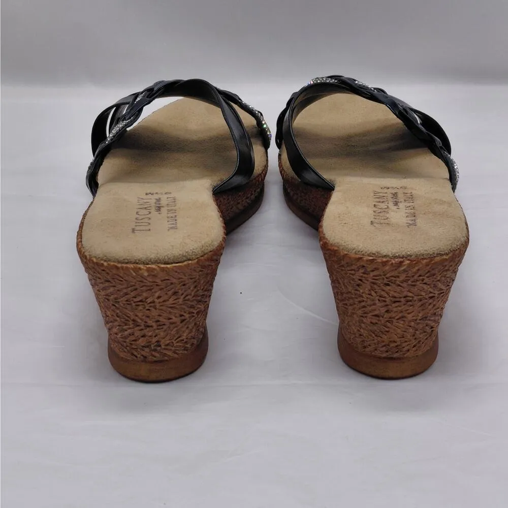 Tuscany Easy Street Italian Wedge Sandal 9.5M Blue Slip On Casual Slides Shoes Size 9.5 - Image 7