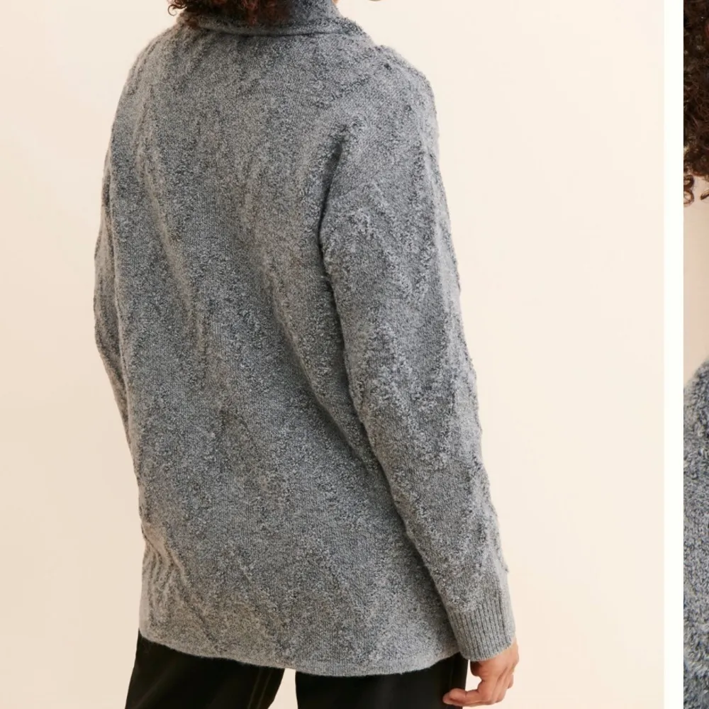 Anthropologie Shaggy Fuzzy Knit Sweater Jacket Coat Shacket - Image 3