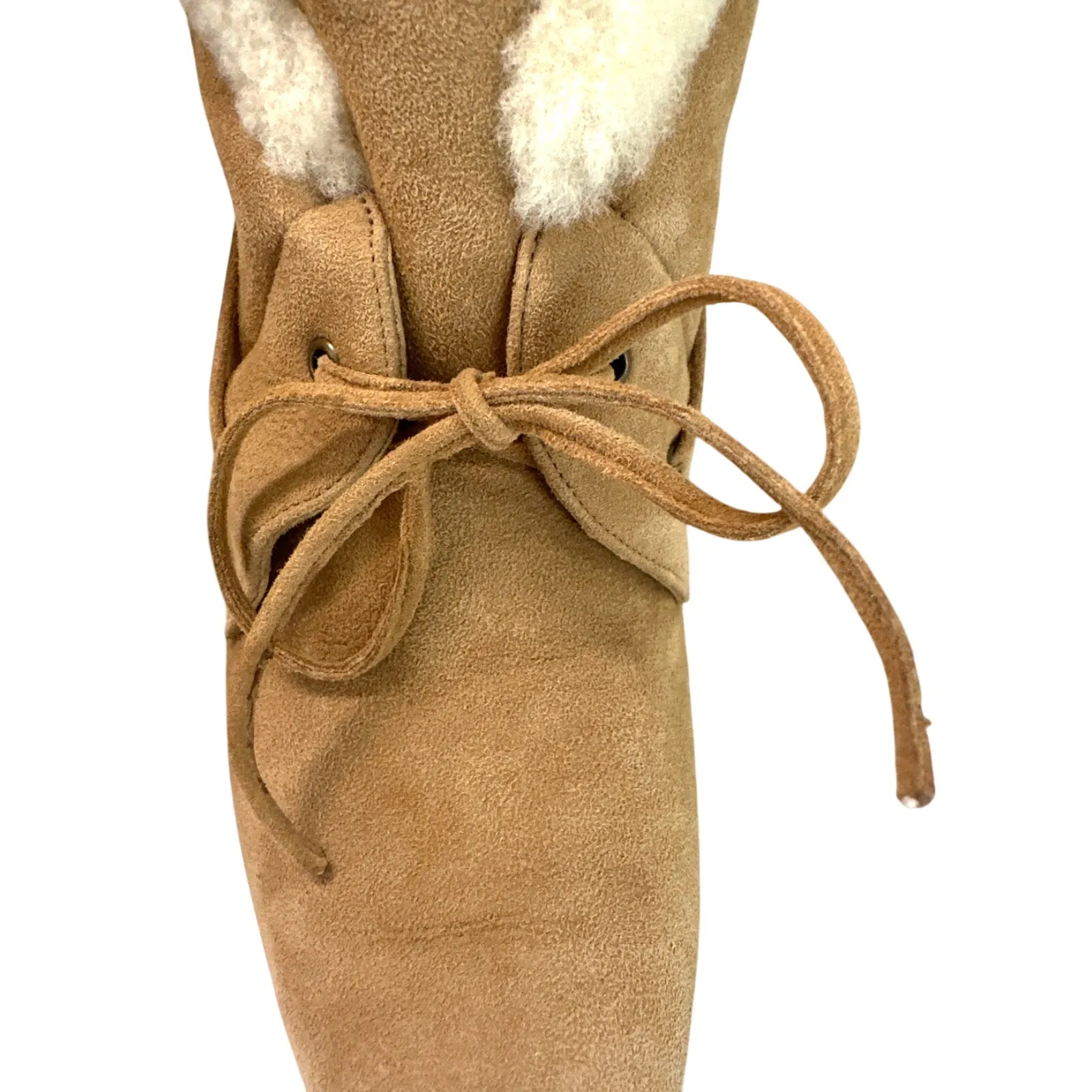 Manolo Blahnik Ostrava Camel Suede Shearling Ankle Boots Size IT 37 / US 7 - Image 11