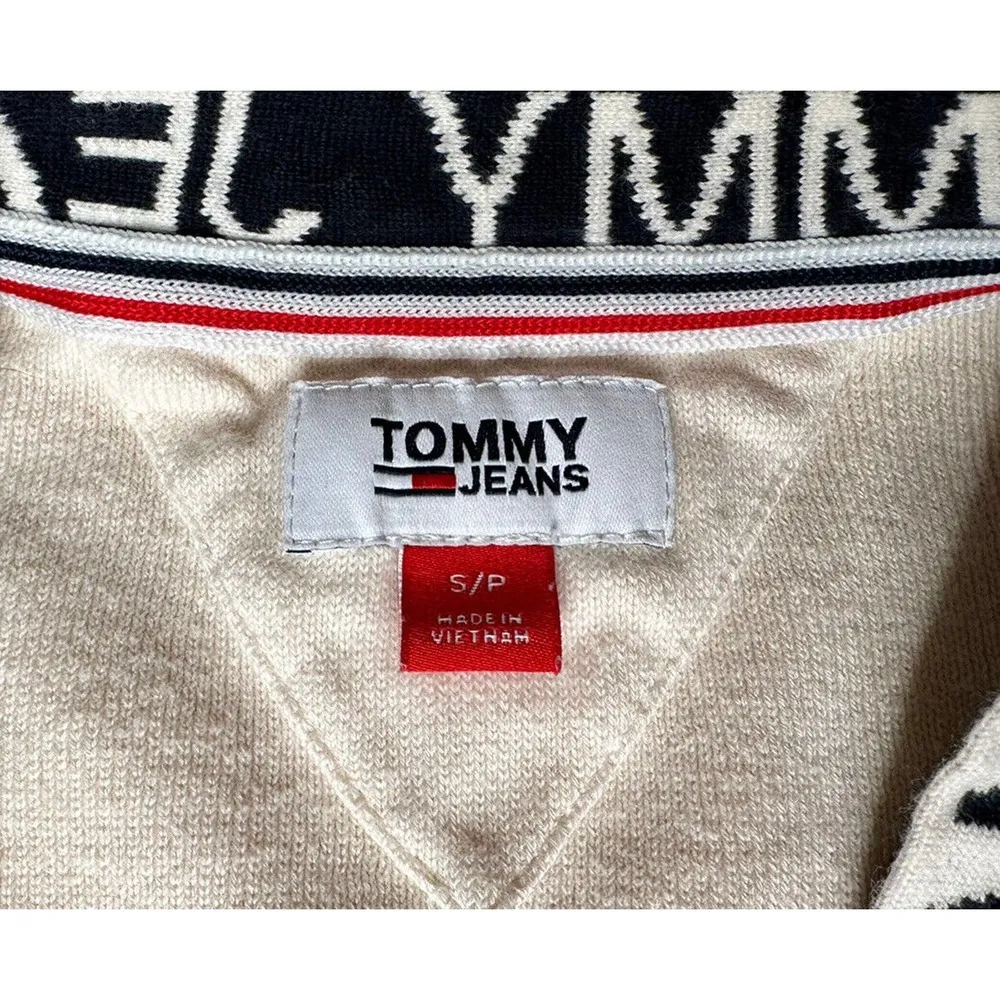 Tommy Hilfiger Button-Up V-Neck Cardigan Sweater Tommy Jeans Logo Womens Size S - Image 7