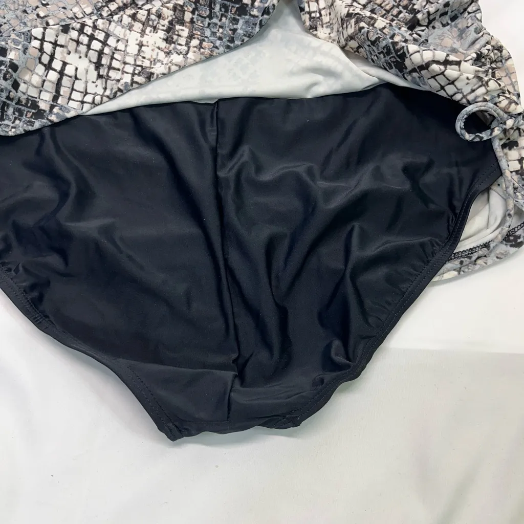 APT 9 MULTICOLORED GEOMETRIC‎ PATTERN ONE PIECE SWIMSUIT W/BLACK BOTTOM SZ 18 - Image 6