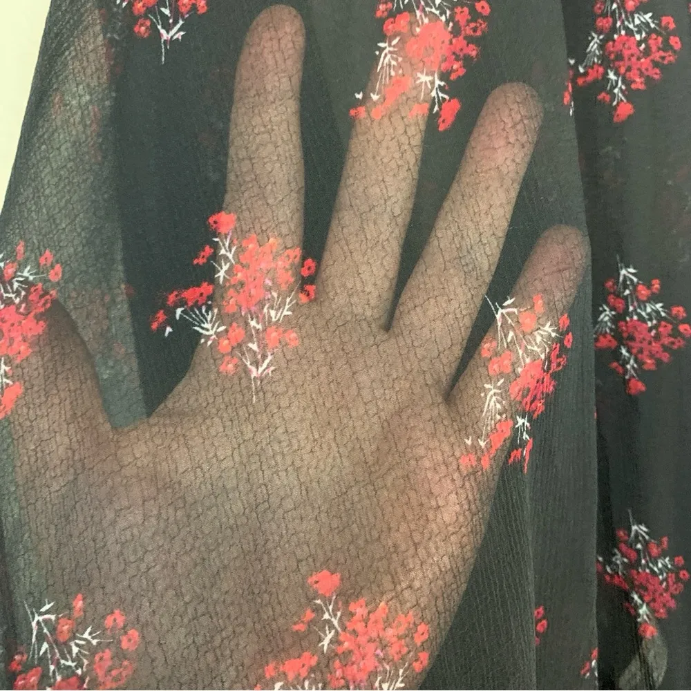 Free People Intimately Free Black Slip Dress Ruffle Floral Size XS - Image 11