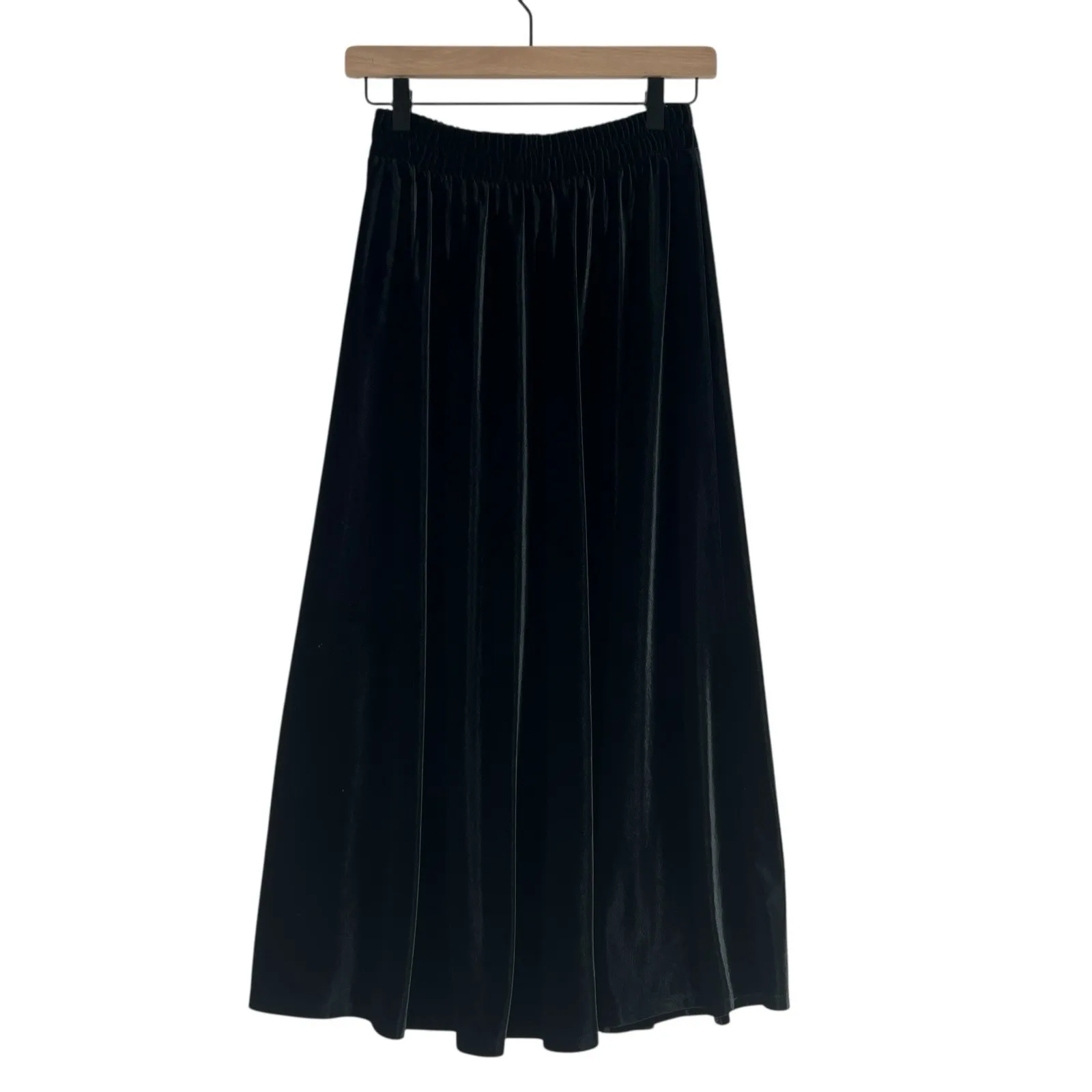 On 34th Womens Midi Skirt Size XS Black Velvet Pleated Pull - Image 2