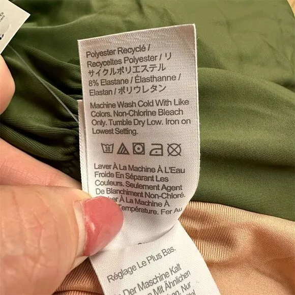 NWT J. Crew Women's Ruched Sweetheart One-Piece Swimsuit Olive‎ Green Size 22 - Image 9