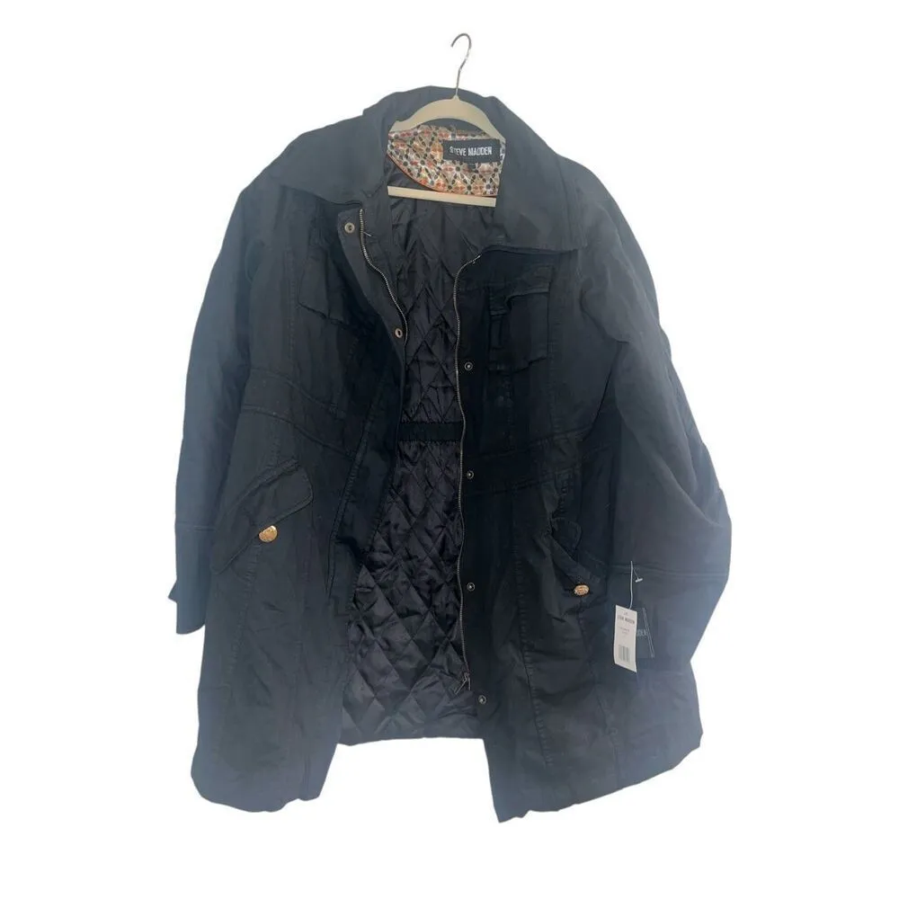 ✨Steve Madden NWT Utility Black Sz XL Coat✨ - Image 4