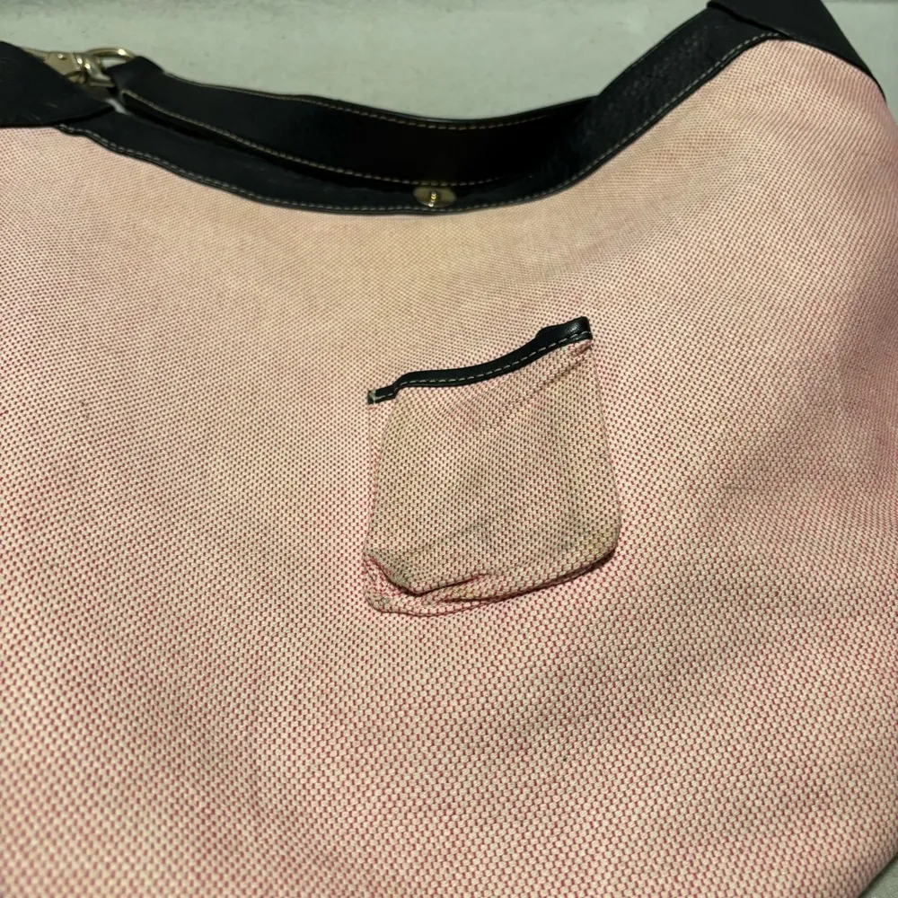 Dooney & Bourke Vintage 90's Black Grey Large Tote Monogram Signature Canvas - Image 6