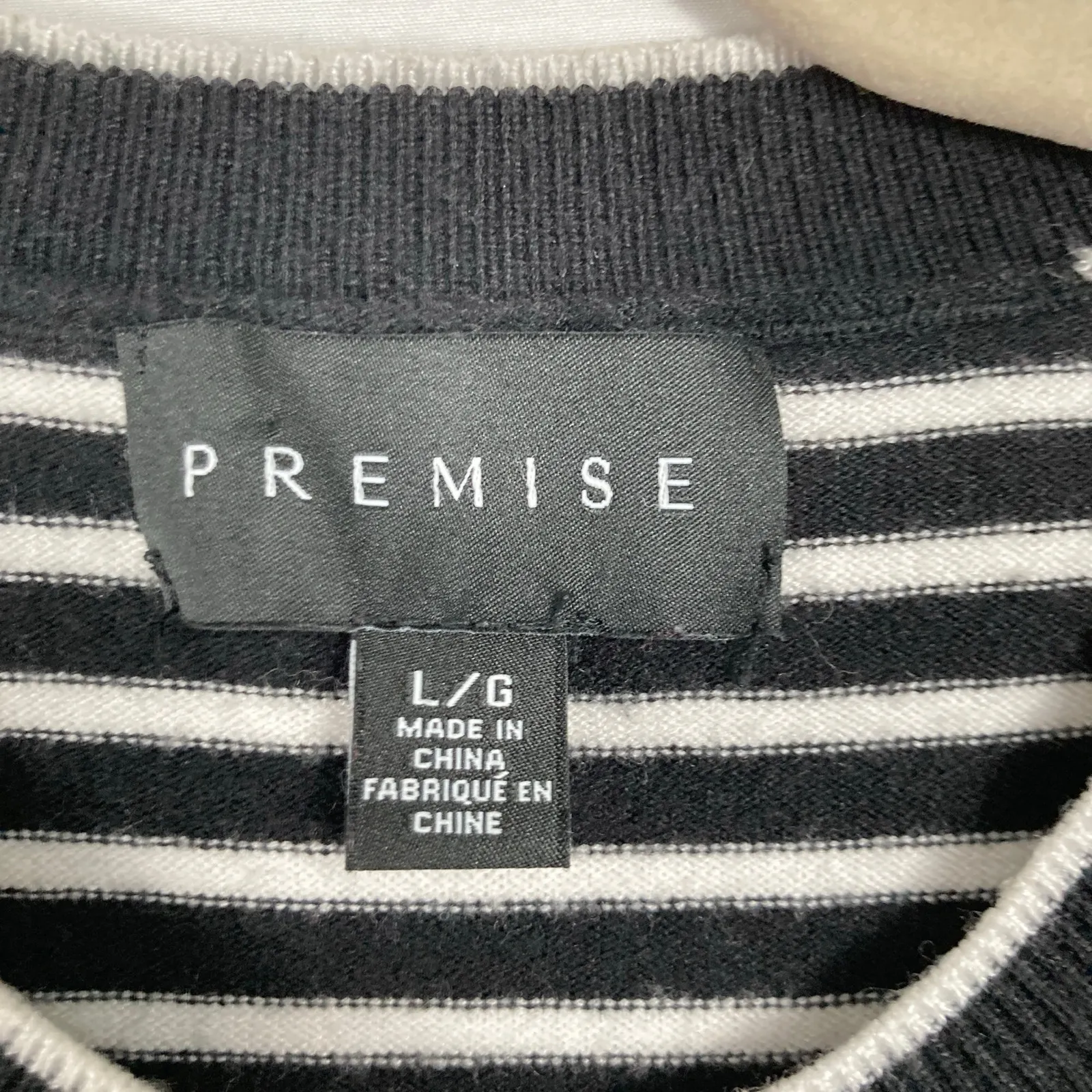 Premise Womens L Black & White Stripe Gold Button Cardigan Nautical Classic Prep - Image 6