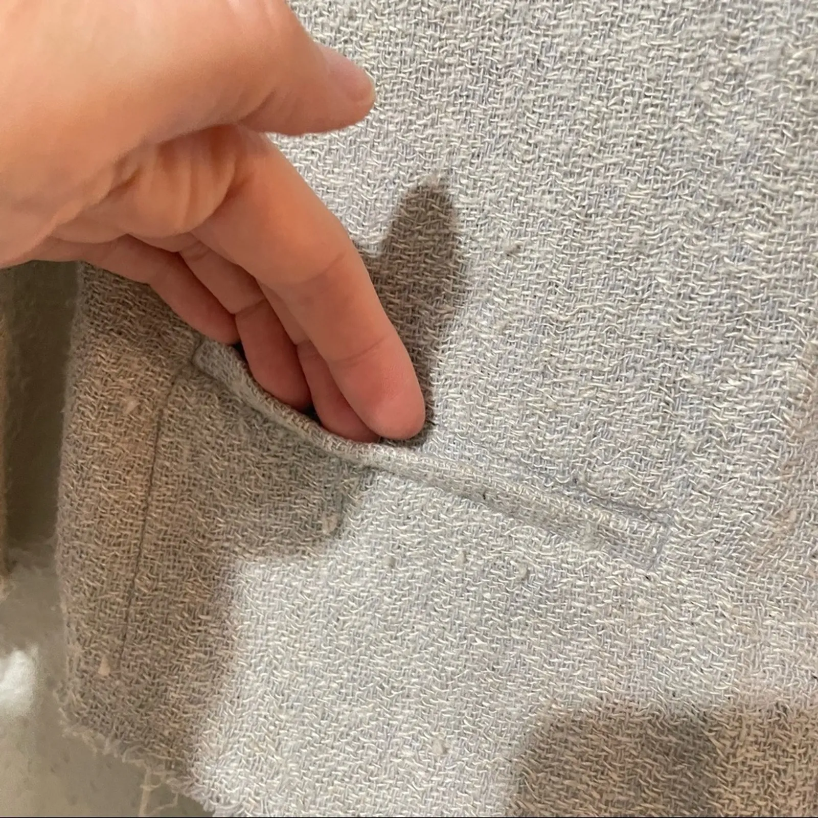 Isabel Marant Etoile Grey Linen Full Zip Frayed Hem Blazer Womens 36 Capsule - Image 5