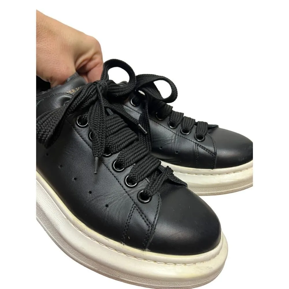Alexander McQueen Black Leather Platform Sneakers Sz. 39.5 (US 9.5) - Image 2