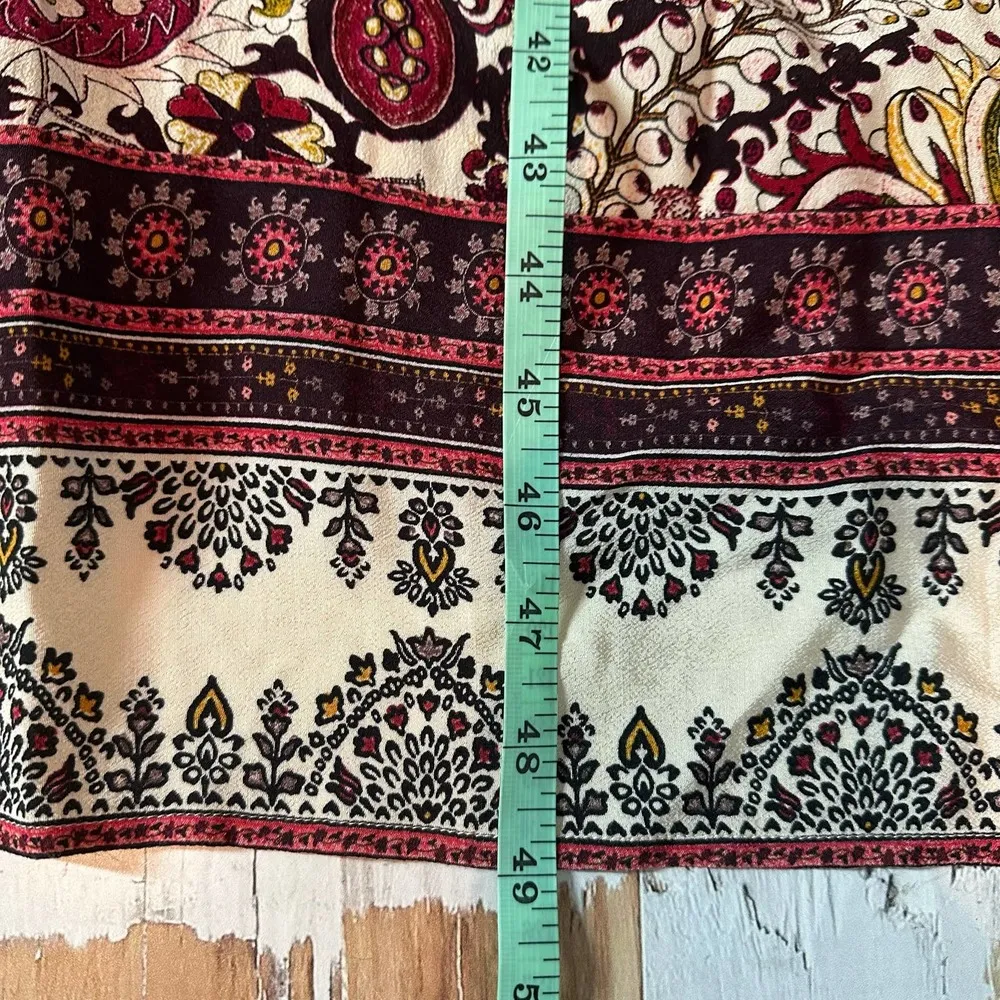 Ba&sh Zael Paisley Print Split Neck Short Sleeve Midi Dress Size US 2 XS - Image 11