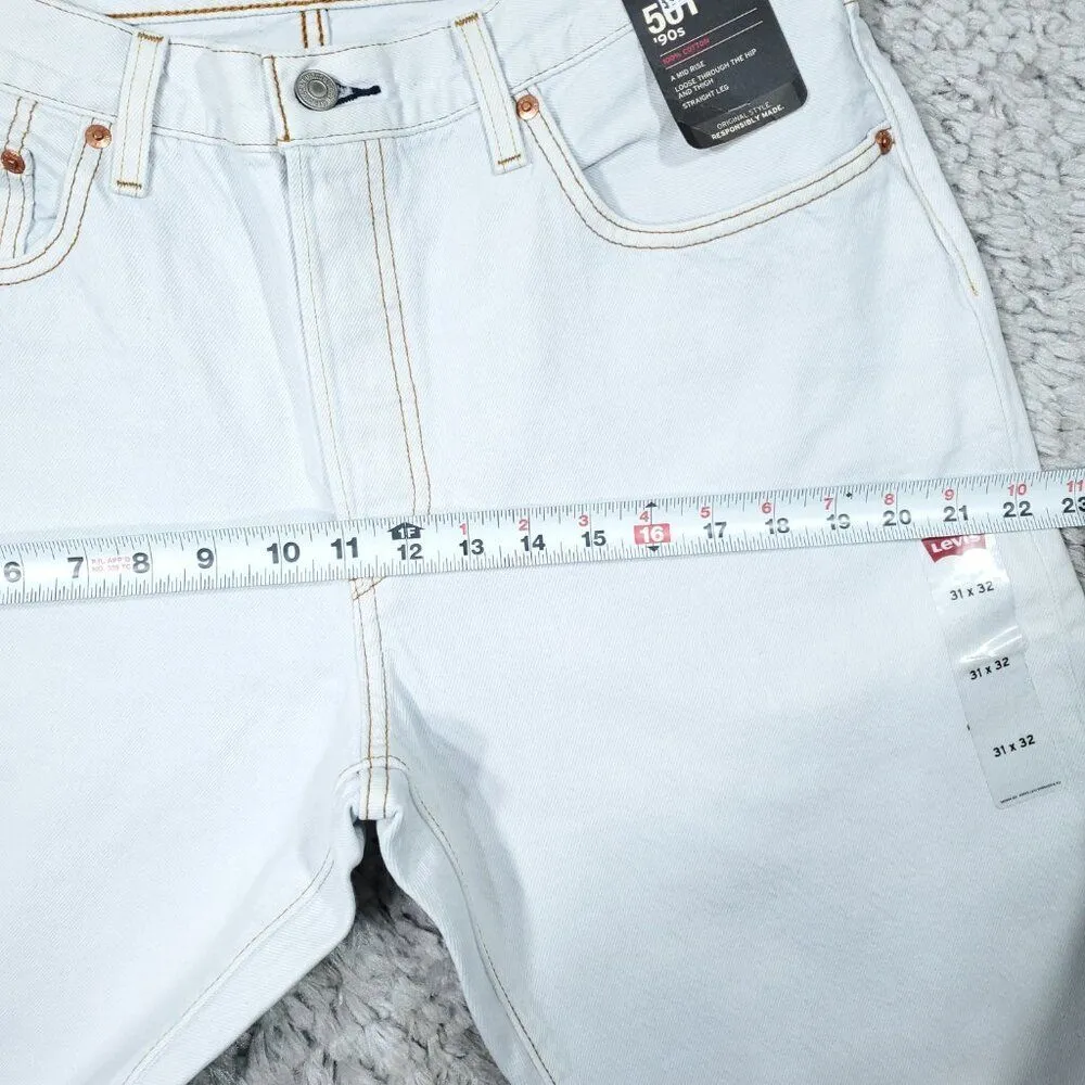 Levi's Premium 501 '90s Straight Baggy Jeans Blue Women's Size 31 x 32 Y2K Loose - Image 11