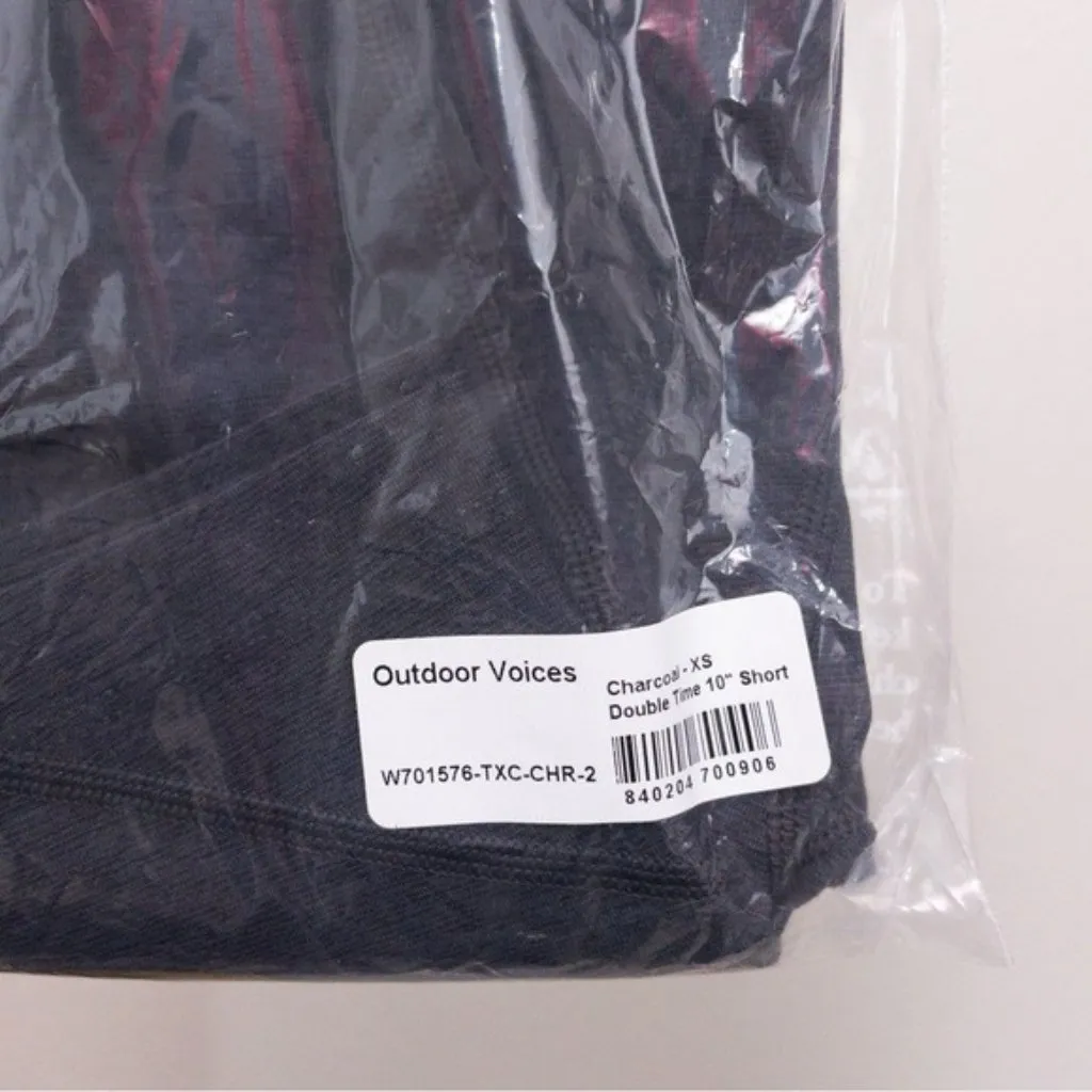 NWT Outdoor Voices Double Time 10" Short XS Charcoal Black Biker High Waisted - Image 5