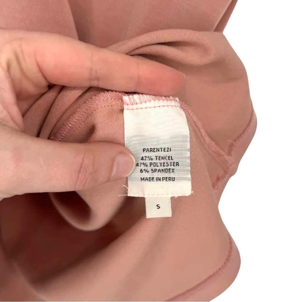 Parentezi REVOLVE Scuba Muscle Shoulder Pad Top Mellow Rose Pink Small Casual - Image 6