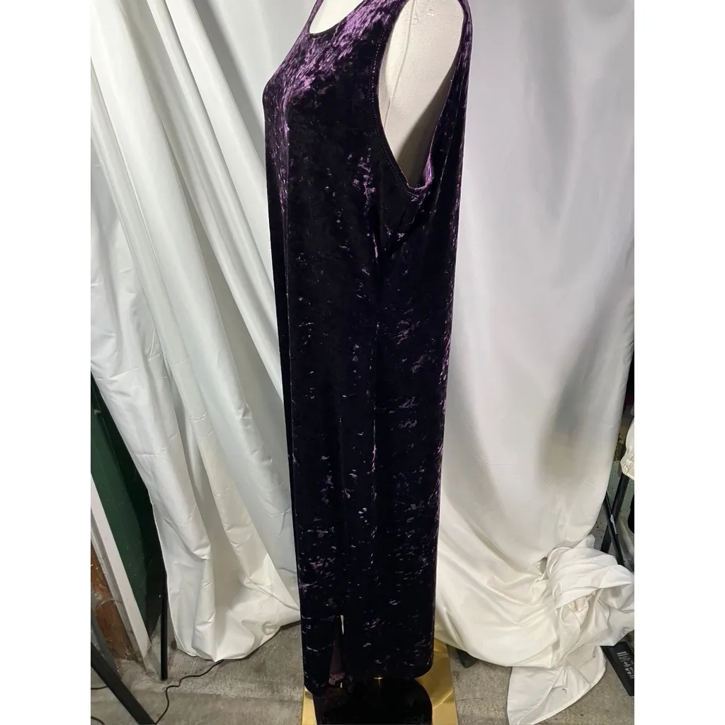 Notations Vintage Y2K Women's Purple Velvet Maxi Dress L Sleeveless Whimsygoth - Image 6