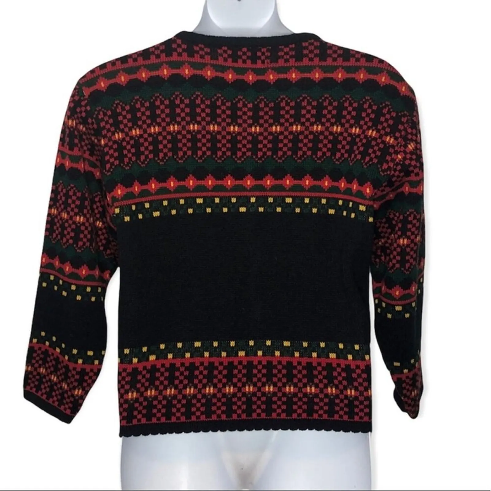 Vintage Casual Corner Scottish Terrier Cardigan M Navy Ugly Christmas Sweater Black Size M - Image 5