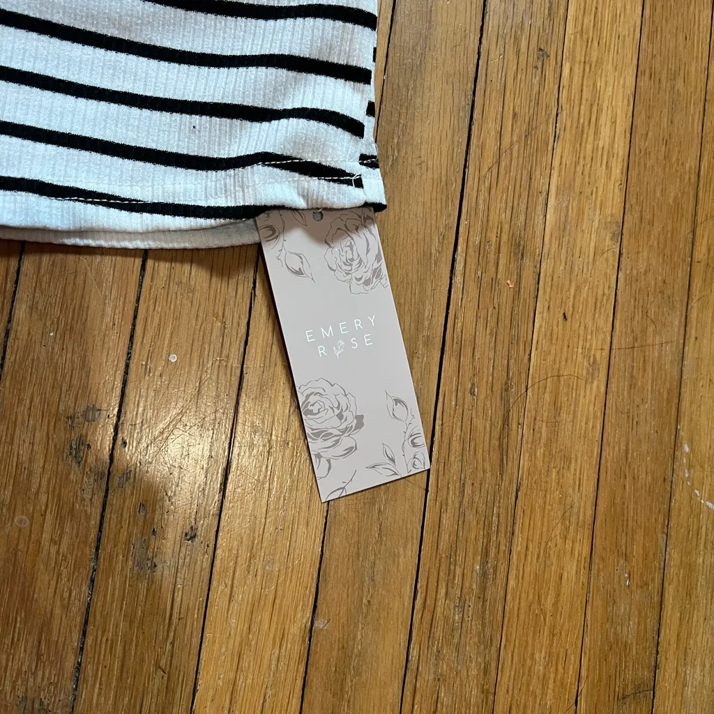 High neck striped tank top. Black/white - Image 4