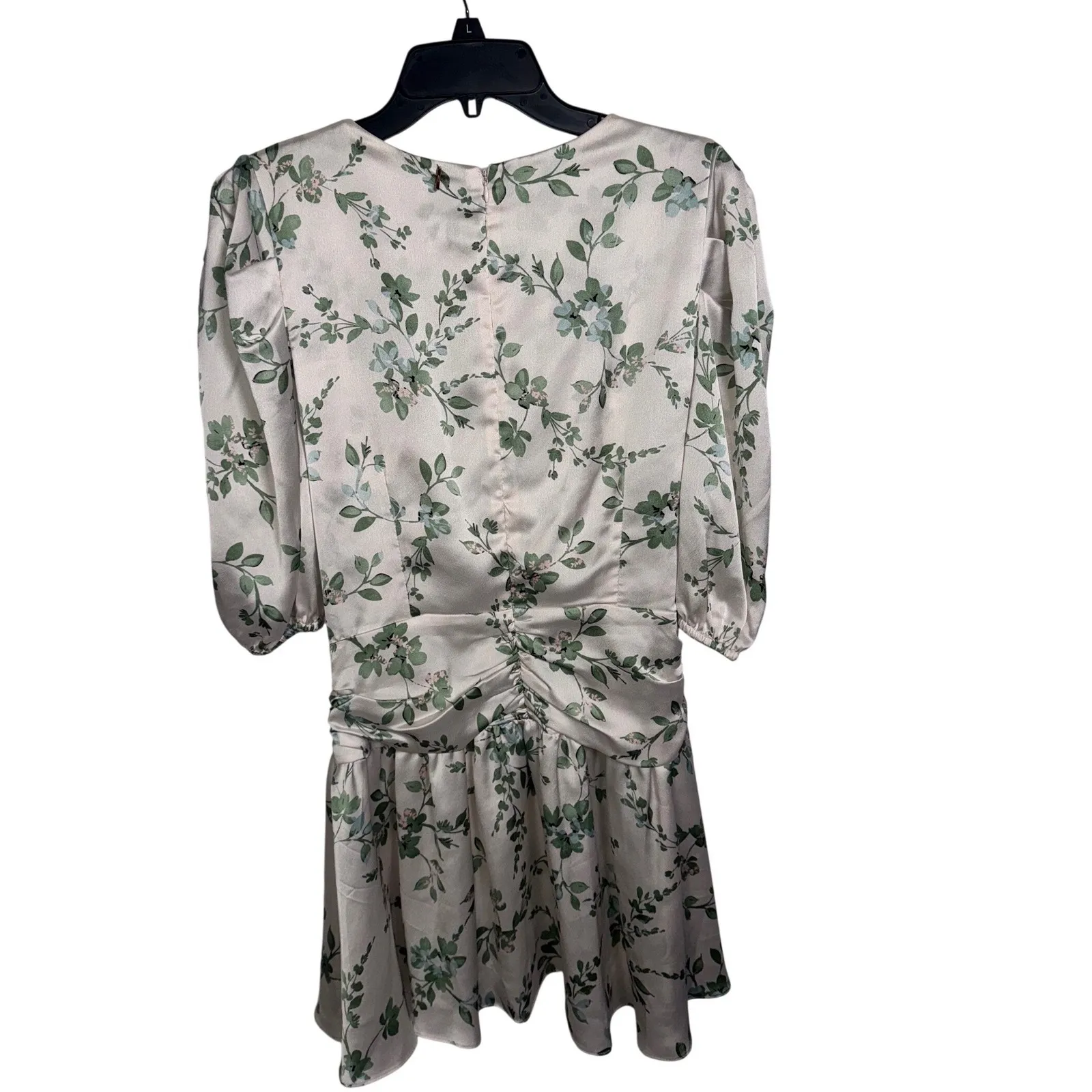 MISA Los Angeles Floral Print Wrap Twist Ruched Mini Dress Size M - Image 5