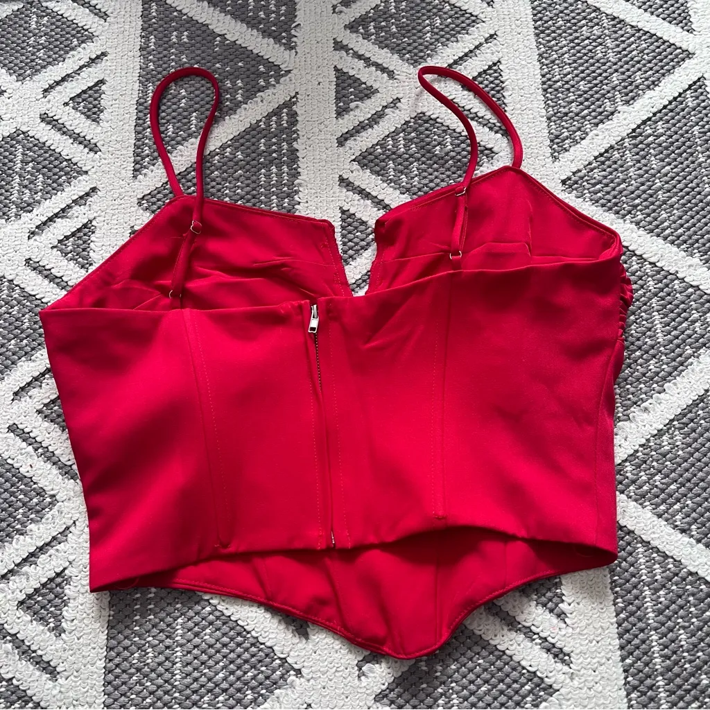Cotton candy LA red corset going‎ out top Size M - Image 2