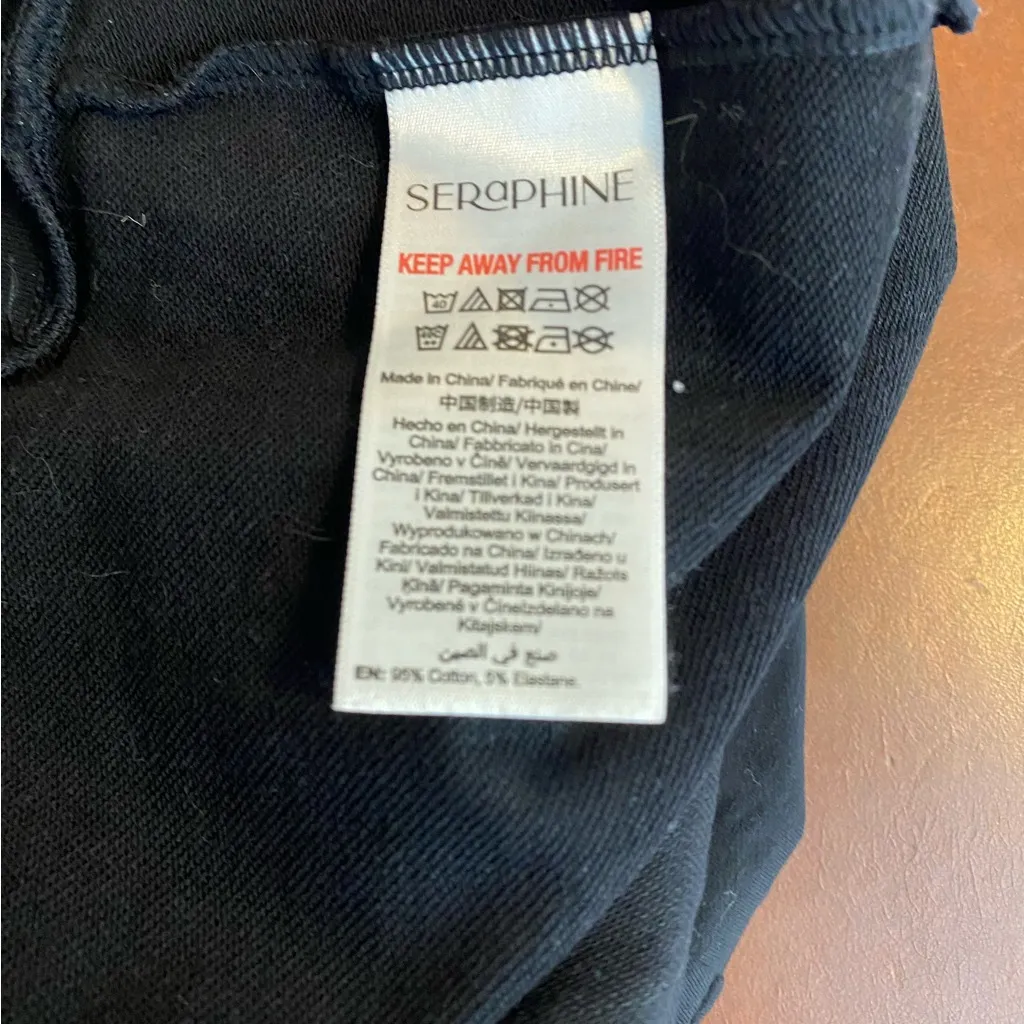 Seraphine maternity black leggings mid rise/under - Image 4