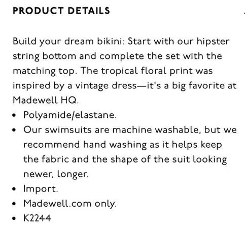 Madewell NEW Hipster String Bikini Winter Orchid - Image 10