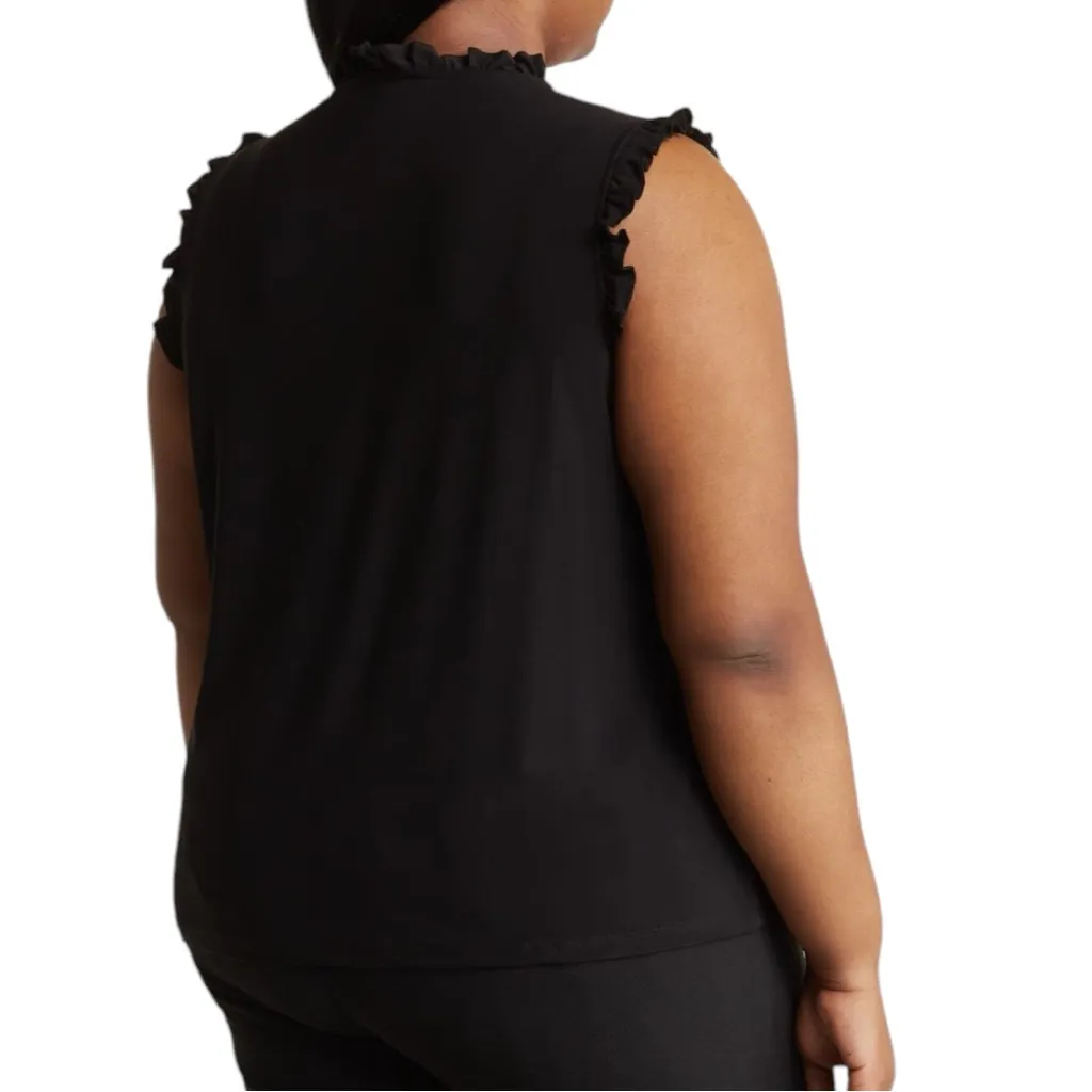 T Tahari  Ruffle Keyhole Sleeveless Top - Image 2