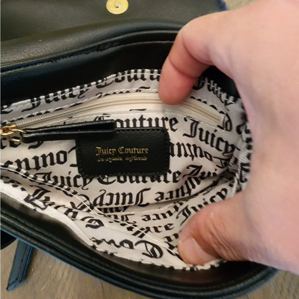 Juicy Couture Black Faux Fur Flap Crossbody Mini Bag - Image 4