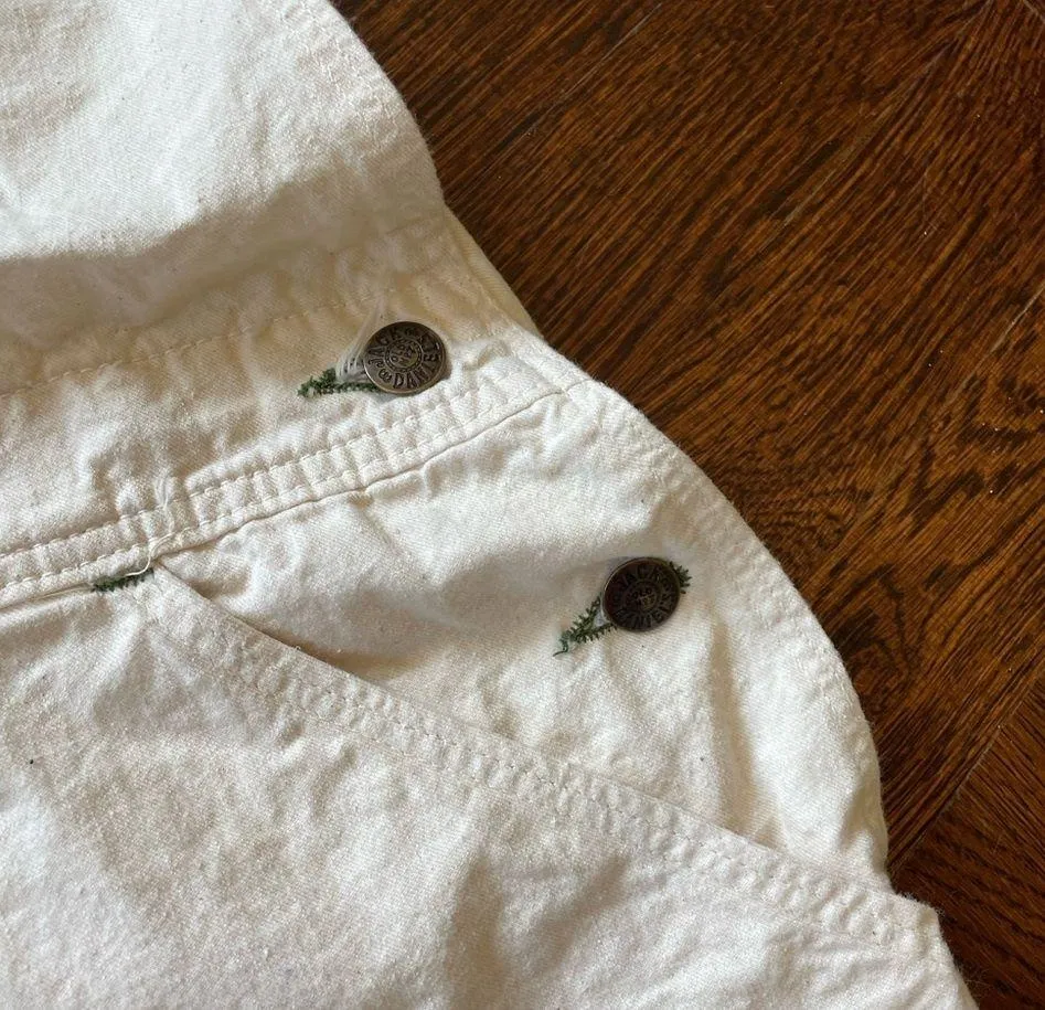 Ultra rare 70s vintage Jack Daniel’s Hogwashers cream denim shortalls bib - Image 7