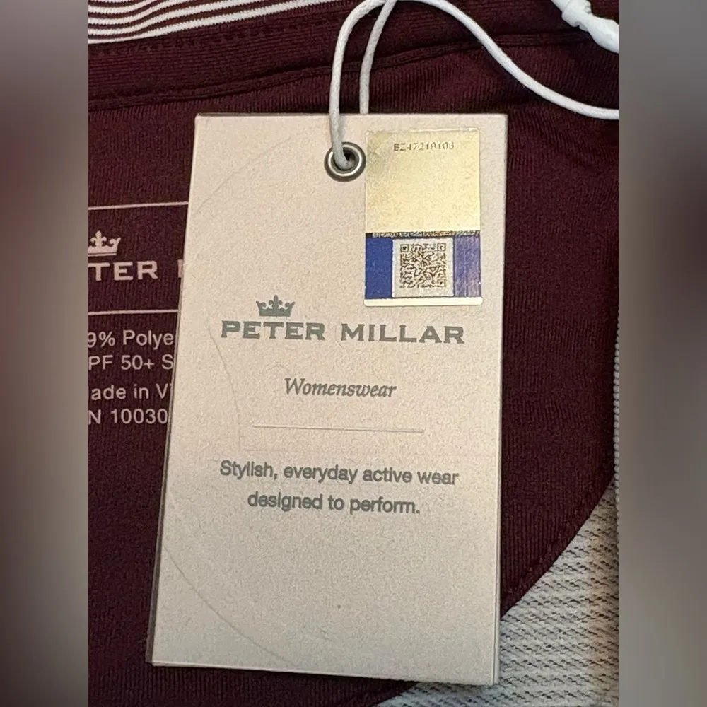 Peter Millar Long Sleeve Fitted Polo 1/4 Zip. Virginia Tech Hookies Wrestling - Image 6