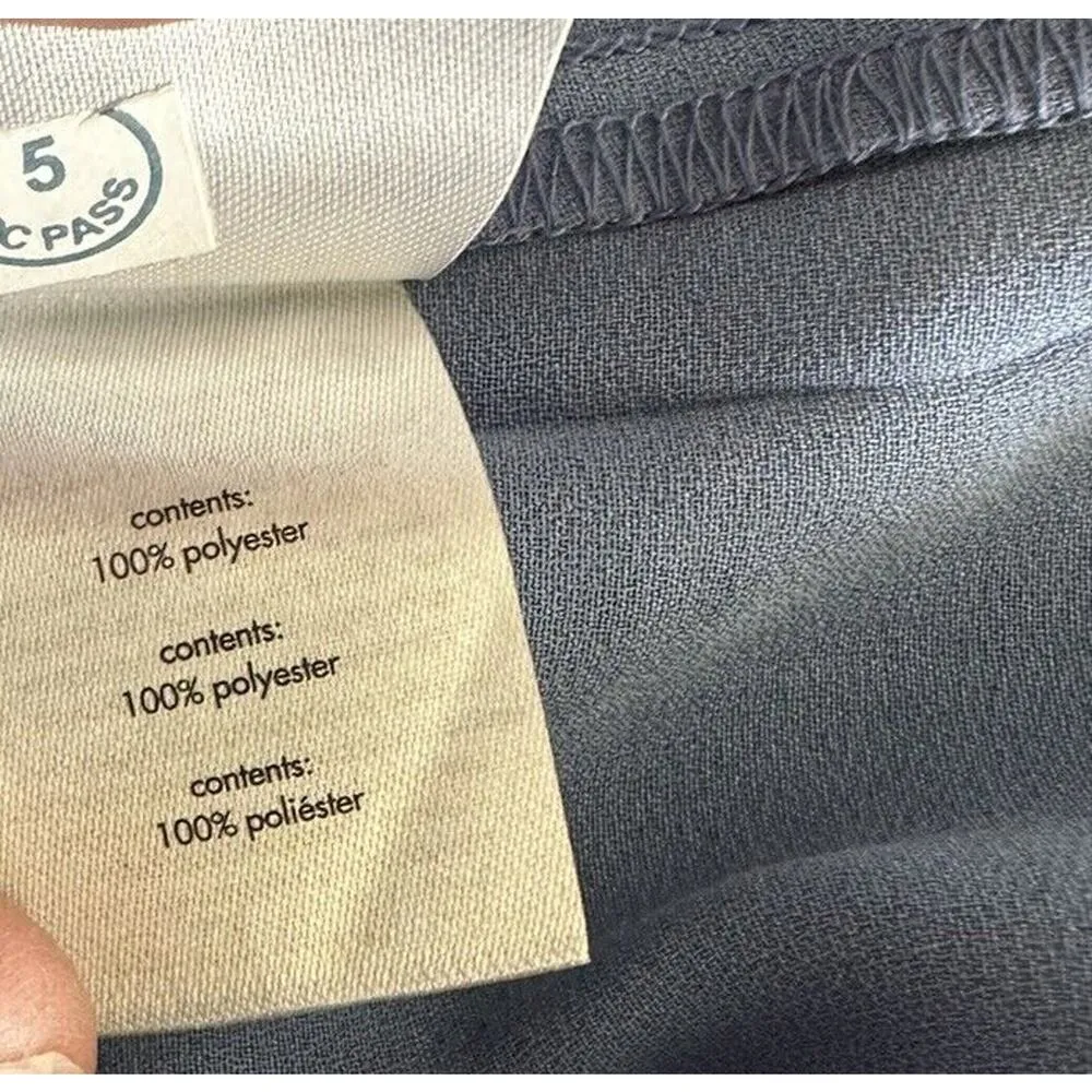 New WeWoreWhat Satin Charmeuse Cowl Neck Slate Blue Midi Dress Spaghetti Strap 0 - Image 5