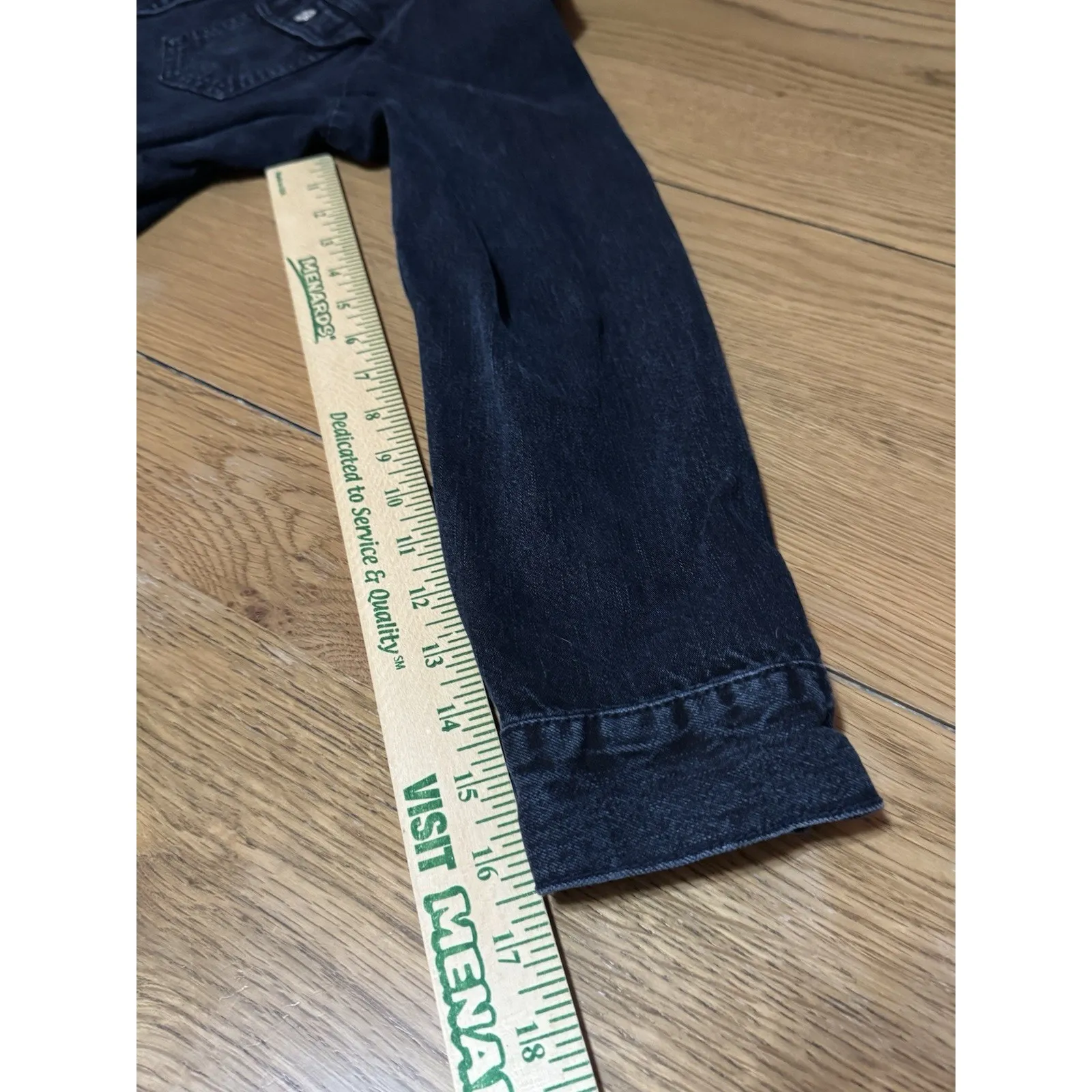 Sundance Women Jean Jacket Classic Trucker Denim Dark Wash Size Petite L - Image 11