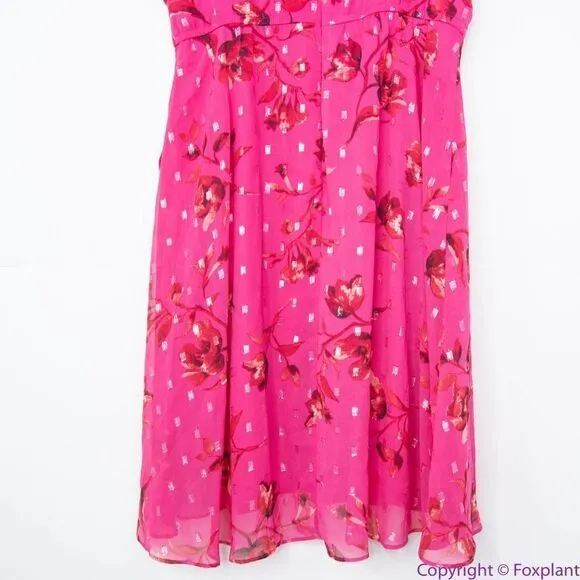 NEW White House Black Market Barbie pink‎ Floral Cold-Shoulder Dress, 6 - Image 17