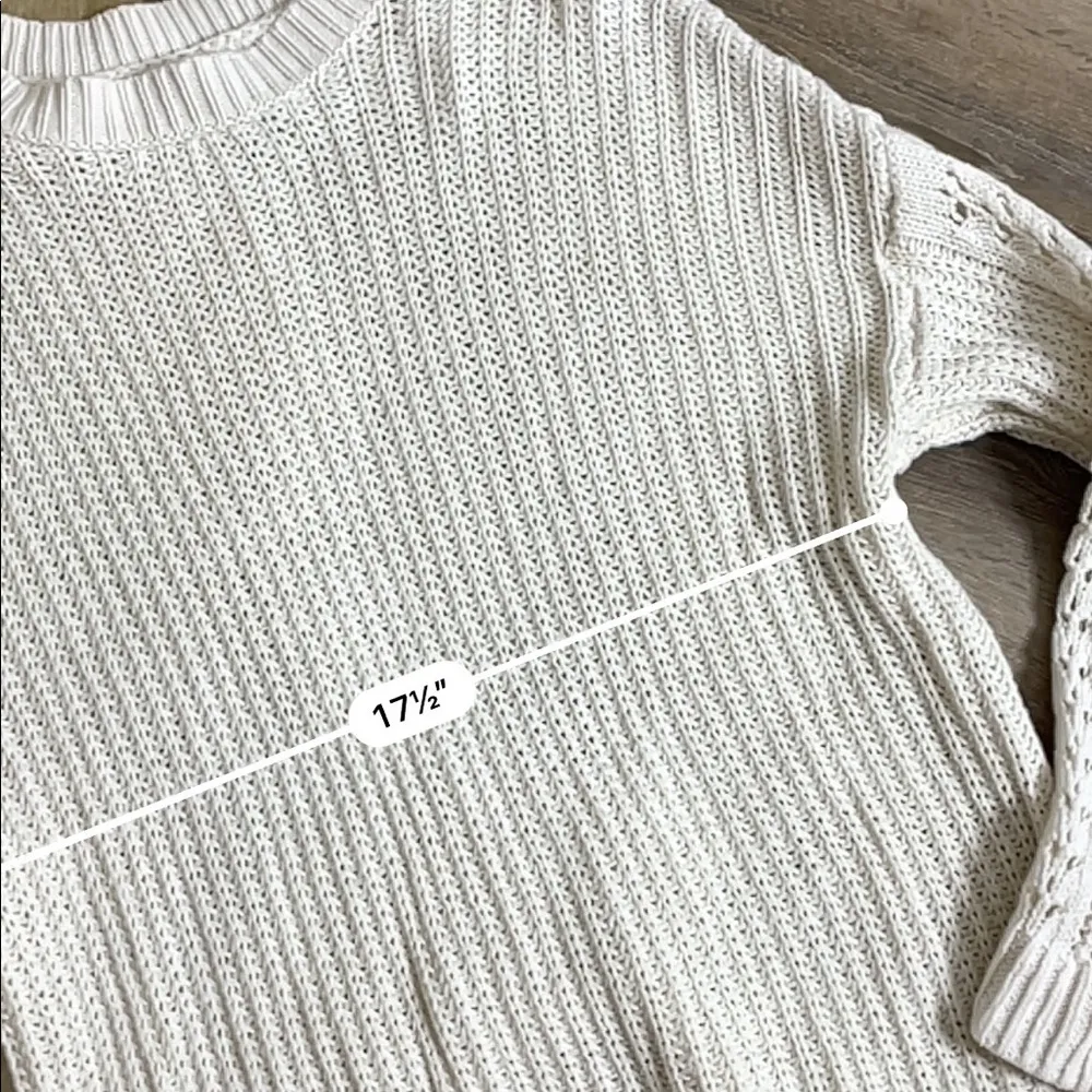 American Eagle white knit sweater - Image 3