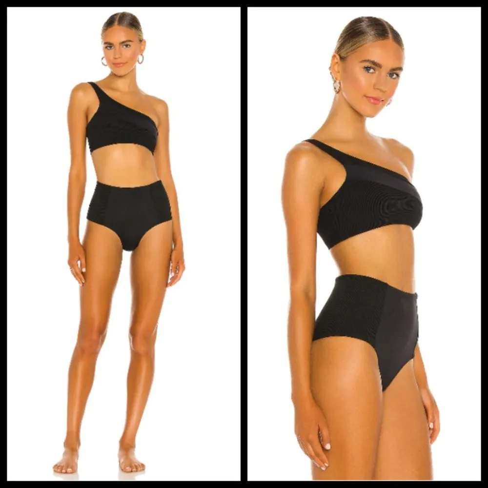 💕L*SPACE💕 Ribbed Bikini Set (Siren Top M + Jackie Bitsy Bottom XS) Black NWT - Image 13