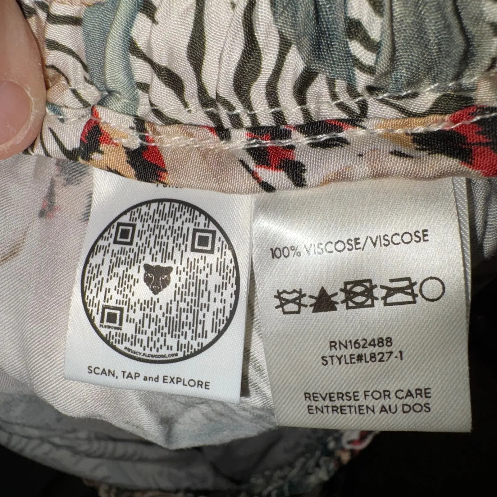 LITA by Ciara TIE WAIST PANTS IN‎ ANIMAL FLORAL tropical print Wide Leg Pants Tan Size M - Image 9