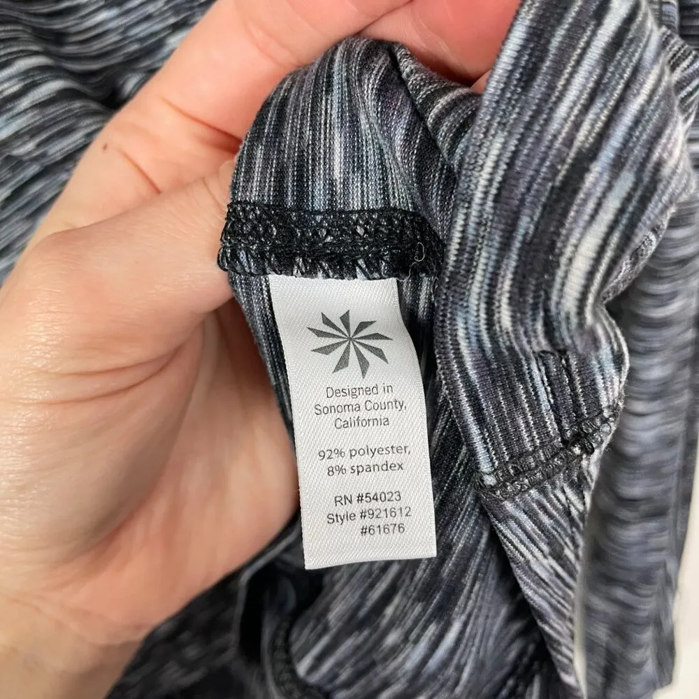 Athleta Womens Heathered Grey Striped Quarter-Zip Pullover Athletic Top Womens S - Image 5