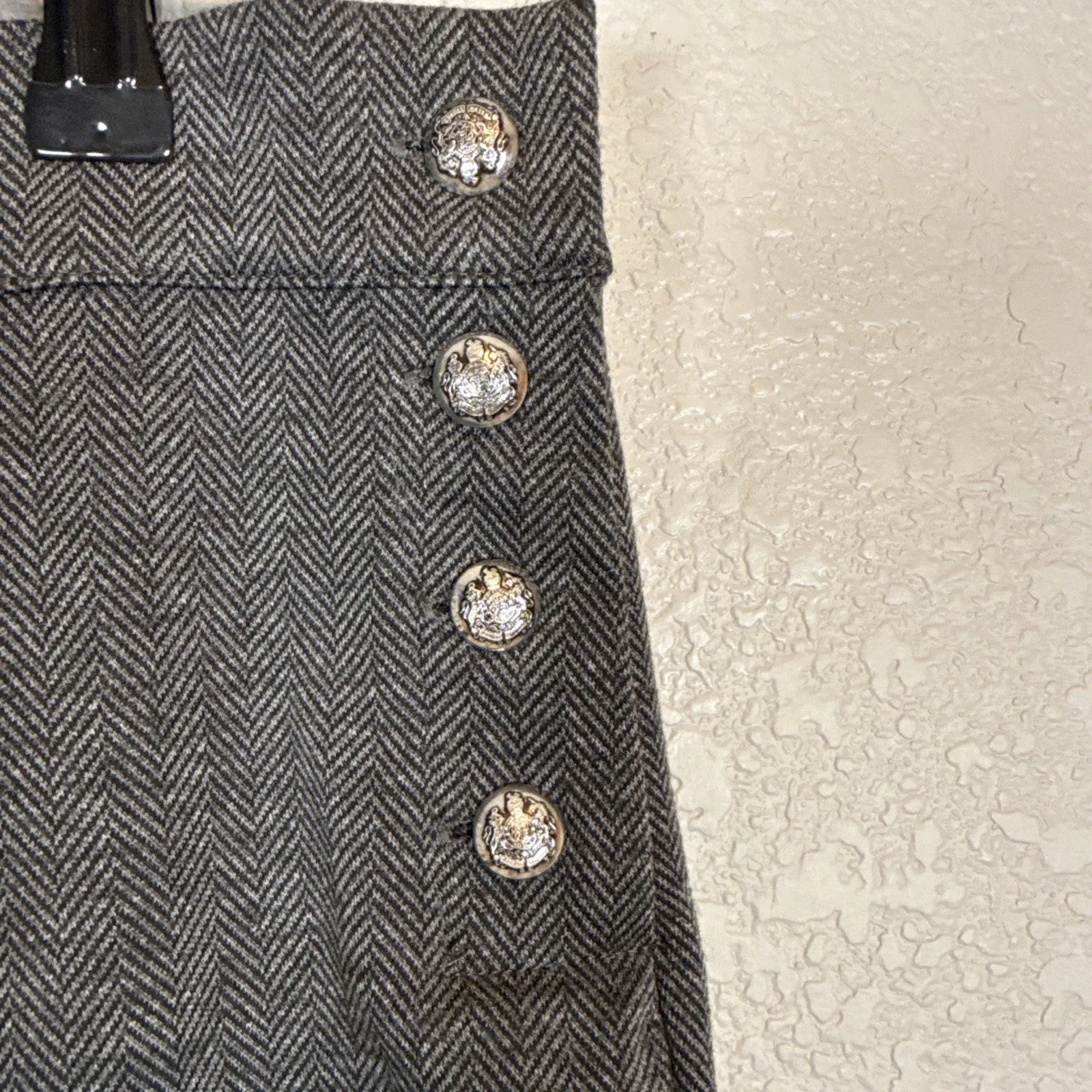 Lauren Ralph Lauren Gray Herringbone Wide Leg Dress Pants Size XL Ponte Knit - Image 3