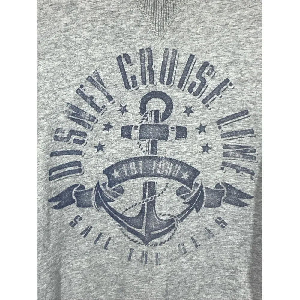 Disney Women's Pullover Crew Neck Cruise Line Sweatshirt Gray Size Medium - Image 3